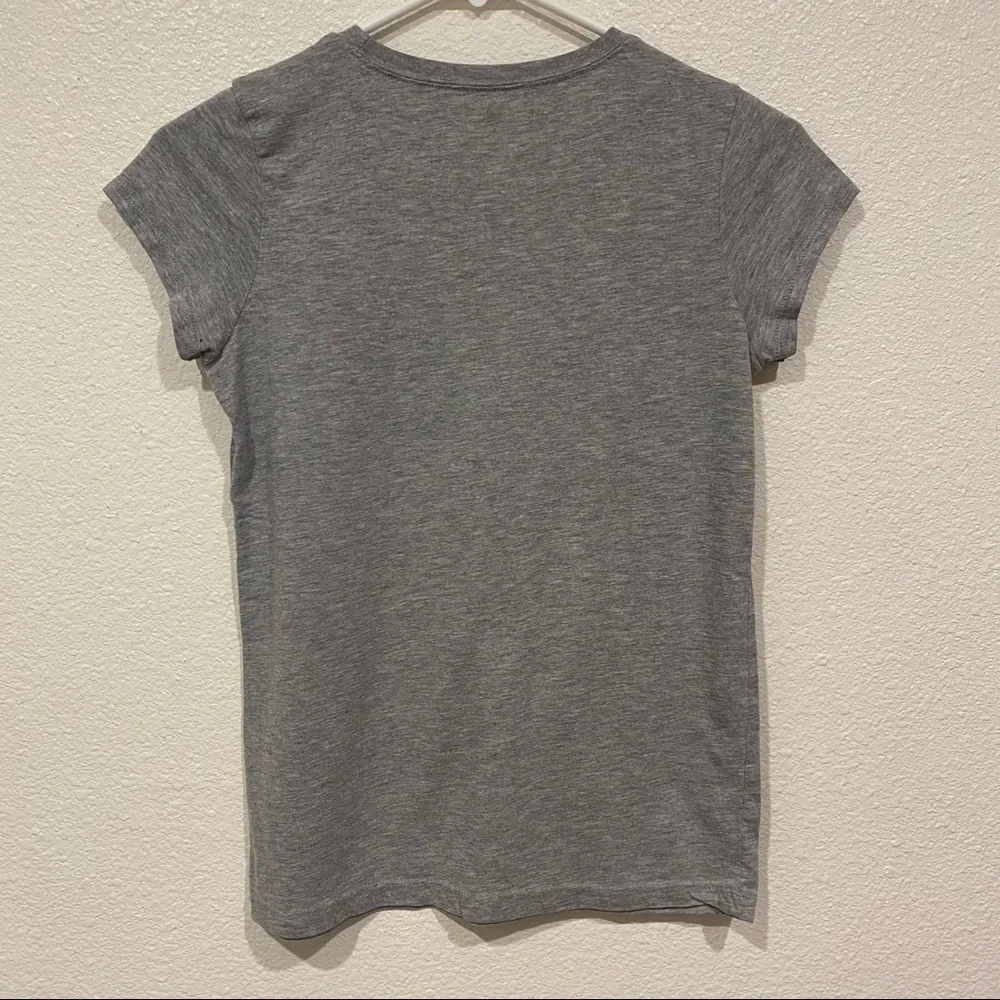 Kids The Children's Place Girls Gray Pink Glitter Floral T-Shirt 13/14